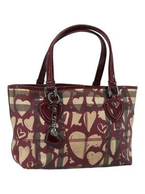 BURBERRY Tote Bag PVC Beige Silver